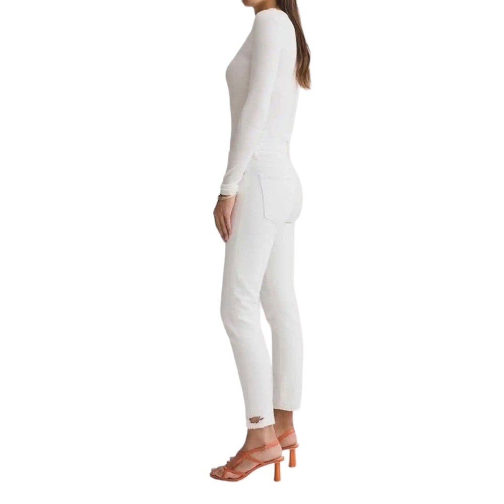 Agolde Toni Mid Rise Straight white denim jeans size 30